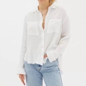Urban Outfitters Luca Textured Cotton Button-Down Shirt